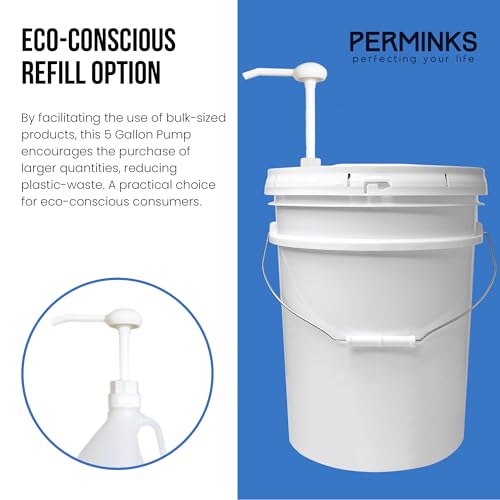 5 Gallon Pump Dispenser - Pump for 5 Gallon Bucket, Jug, Bottle, Large Container - Great for Shampoo & Conditioner, Laundry Detergent, Snow Cone Syrup, Bleach Liquid, Oil & More (Pack of 3) - size: 1 Count (Pack of 3)