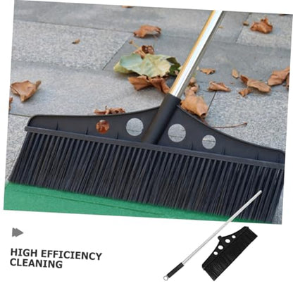 Wide Detachable Broom Handle for Outdoor Sweeping Versatile Stainless Steel Deck Scrub Brush for Concrete for Gardens and