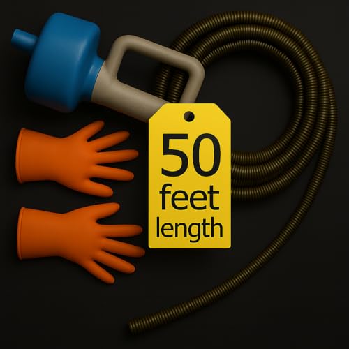 50 FT Drain Snake Hair Drain Clog Remover, Manual Or Powered, Plumbing Snake With Drill Adapte,Unclog Sink Drain Tool, Drain Auger for Toilet、Shower、Kitchen、Sink, No Auto Retract Or Feed, Blue - color: Blue