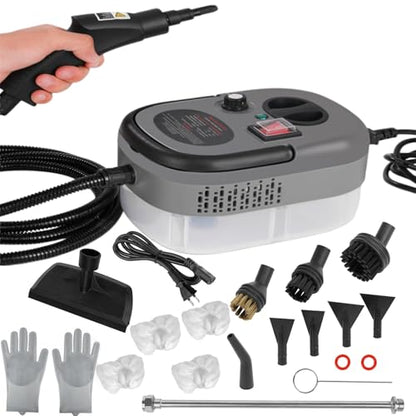Foandbevi Steam Cleaner 2500W High Pressure Steamer for Cleaning, Car Steamer Handheld Steam Cleaner for Home Use, Steam Cleaner for Upholstery, Kitchen, Bathroom, Grout - color: Grey