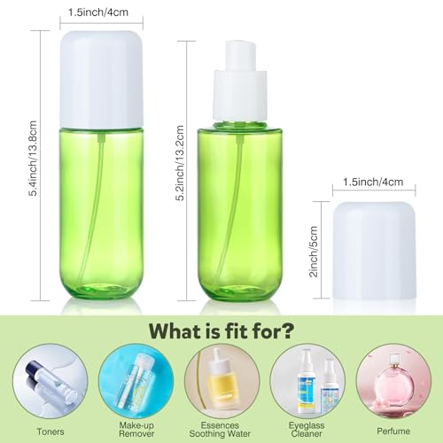 Bynccea Small Spray Bottle Travel Size 3.4oz/100ml Plastic Mini Bottle Set - Fine Mist Mini Empty Spray Bottles - Refillable Spray Bottles for Cleaning Solutions, Perfume, Liquid Cosmetics - color: Blue&Green