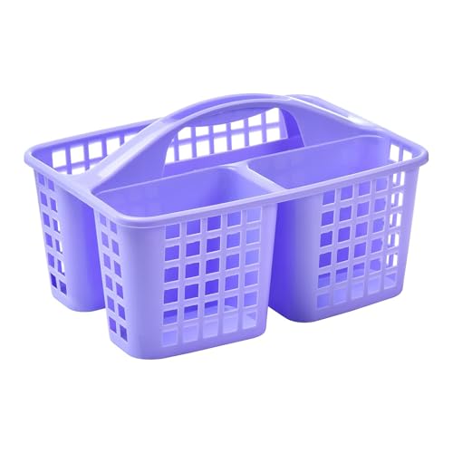 Portable Shower Caddy Basket,Convenient Cleaning Supplies Organizer with Compartments and Handle,Ideal for Bathroom, Bedroom, Kitchen, College Dorm,Garden,etc.12.4" x 7.4" x 5.1"Purple - color: Purple