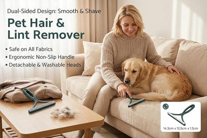 Pet Hair Remover Carpet Scraper - Lint Remover Tool with Two Way Edge for Sofa Coat Rug Bedding Furniture 1Pack(Dark Green) - color: Dark Green
