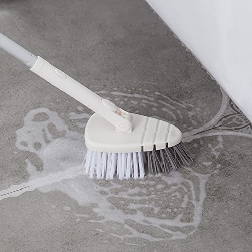 45.28 Inch Shower Scrubber, Tub Tile Cleaning Brush, Bath Cleaner Scrubber Brush with Adjustable Long Handle Scrub Brush for Bathroom Shower Bathtub Wall Mop Cleaning Scrubbing