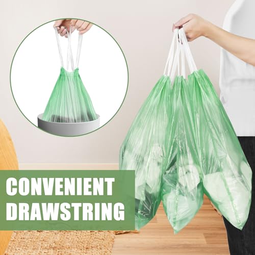 4 Gallon Trash Bags Drawstring 100 Count, JUKFITA Strong Small Garbage Bag, Unscented Trash Can Liners for Bathroom Restroom Office Kitchen, Green - color: Green, size: 100 Count (Pack of 1)