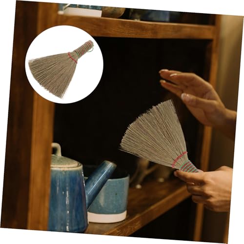 NUOBESTY Hand Broom and Dustpan with High-Density Miscanthus Bristle Brush Lightweight Sweeping Tool for Indoor Cleaning of Carpets Beds Floors and Furniture