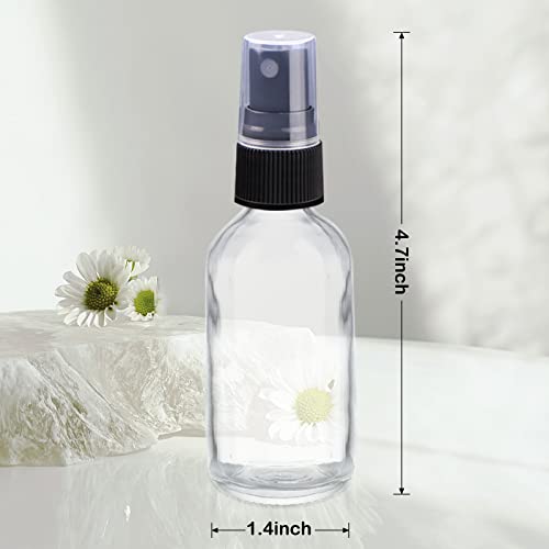 Wedama 2 oz Mini Glass Spray Bottles, Empty Small Spray Bottles with Funnel Dropper, Fine Mist for Hair, Travel, Plants, Cleaning Solutions and Skin Care (4 Pack Clear) - color: Clear, size: 2 Ounce (Pack of 4)
