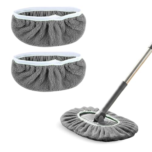 2 Pack Reusable Microfiber Mop Pads - Dry Sweeping Cloths & Wet Mopping Cloths - Washable Wet Pads Refill for Mopping Floors (Mop is not Included), Gray - color: Gray 2-pack