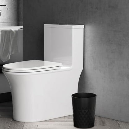 JiatuA 3 Pack Small Trash Can with Trash Bags Bathroom Garbage Bin Round Plastic Waste Basket for Kitchen, Bedroom, Office, College Dorm, Craft Room, Black - color: Black