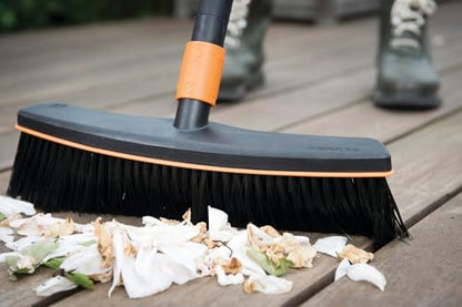 Fiskars Street Broom, Broom Head, Width: 38 cm, Plastic Bristles, Black/Orange, QuikFit, 1001416 - style: Broom (38 cm)