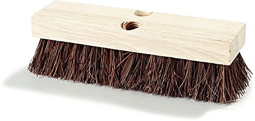 SPARTA Flo-Pac Palmyra Floor Scrubber, Deck Cleaning Brush, Outdoor Broom with Palmyra Bristles for Outdoor Surfaces, 10 Inches, Tan, (Pack of 12)