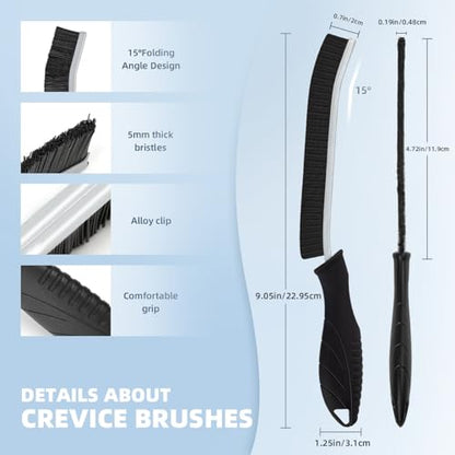 TQRR Hard Bristle Crevice Cleaning Brush-Thin Gap Scrub Brush, Small Cleaning Brush, Grout Brush, Kitchen Brush, Cleaning Tools for Toilet, Bathroom, Sink, Home, Household, Window (6, Lichen Blue) - color: Lichen Blue