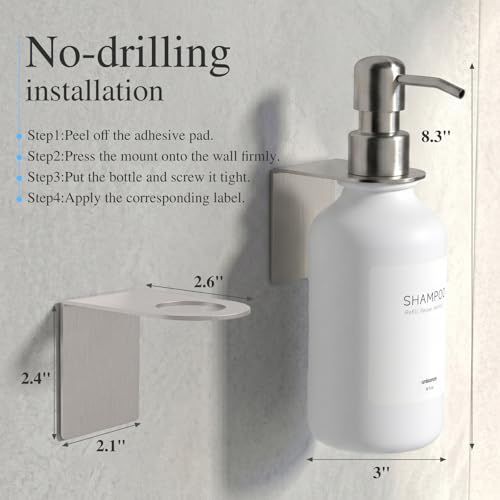 Shampoo and Conditioner Dispenser Wall Mounted - Shower Dispenser 3 Chamber No Drill - Refillable Shampoo Dispenser for Shower Wall - Bathroom Dispenser Sets 500ML White - color: White
