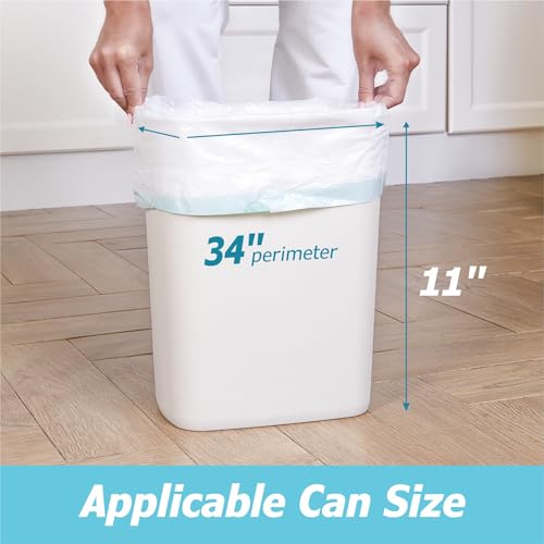2.6 Gallon Drawstring Trash Bags - 0.43 Mil Strong - Small Garbage Bags - for Office Bathroom Kitchen - Individual, Unscented, White, 17" x 17", 60 Count - size: 60 Count (Pack of 1)