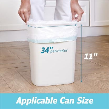 2.6 Gallon Drawstring Trash Bags - 0.43 Mil Strong - Small Garbage Bags - for Office Bathroom Kitchen - Individual, Unscented, White, 17" x 17", 60 Count - size: 60 Count (Pack of 1)