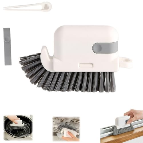 3-in-1 Removable Window Slot Brush,New Window Groove Cleaning Brush, Portable Window Track Cleaner Window Groove Cleaning Brush Tools with Hidden Scraper for Home Window Groove (Gray-1PC) - color: Gray-1pc