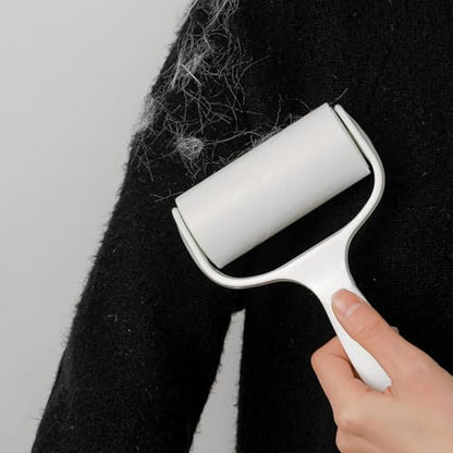 Flat Surface Lint Roller for Pet Hair Extra Sticky Lint Remover for Couch Clothes Furniture Pool Table Felt Lint Roller T Handle with 4 Sticky Rolls (Daisy White) - color: Daisy White T Handle