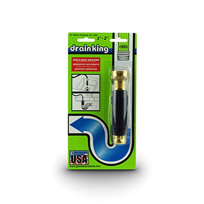 Drain King 501 Unclogs Bathroom Sinks, Showers, and Swimming Pool Drains, 1 to 2 Inch - size: Pack of 1