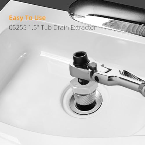 1.5'' Tub Drain Extractor, Remove the 1.5-inch Old, Broken, Stubborn, Rusted Drain Tub Bathtub Remover, Strong Grab Plumbing 1PACK（ 05255 1.5" ） - color: Golden