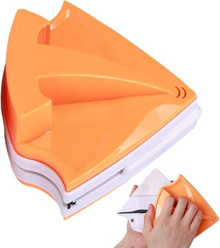 Double Sided Magnetic Window Cleaner Effortless Glass Cleaning for Home and Car Triangular Magnetic Squeegee with T-Shape Handle Windshield Wiper,Glass Washer Washing Equipment