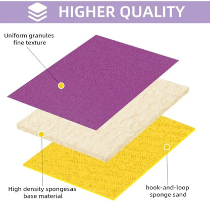 20 Pcs 3 x 4 Inch Sanding Sponge Set, 150/180/220/400 Grit Abrasive Sanding Sponges Pads Soft Foam Hand Sander Block Wet Dry Purple Ceramic Sand Sandpaper for Wood Metal Paint Polishing - size: 20pcs Mix Grit, style: Ceramic Sand