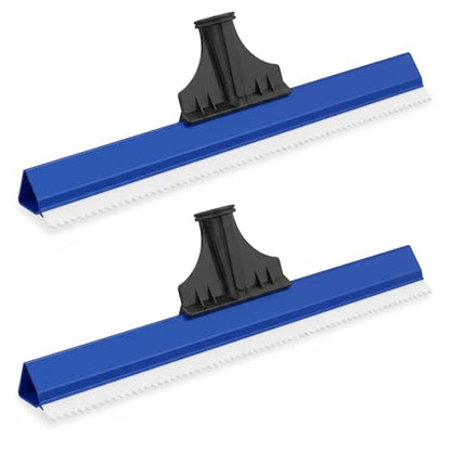 Pumtus 2 Pack Epoxy Floor Squeegees, 16 Inches Reusable Notched Squeegees with 4mm Deep Serrated Blade, Epoxy Urethane Flooring Tool for Self Leveling Cement, Urethane Epoxy Floor, Heavy Coatings