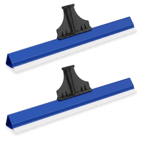 Pumtus 2 Pack Epoxy Floor Squeegees, 16 Inches Reusable Notched Squeegees with 4mm Deep Serrated Blade, Epoxy Urethane Flooring Tool for Self Leveling Cement, Urethane Epoxy Floor, Heavy Coatings
