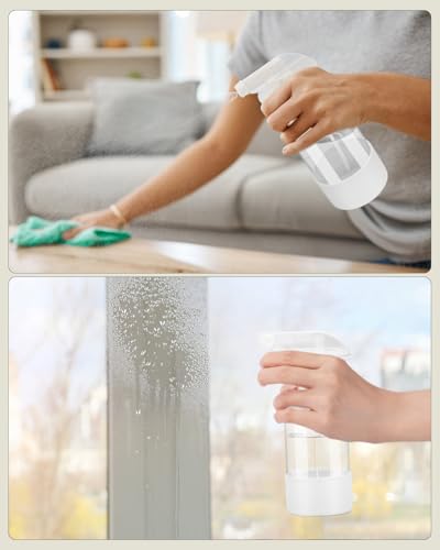 Worldgsb 2 Pack Glass Spray Bottles 8 oz, Empty Refillable Containers with Silicone Sleeve Protection, Glass Spray Bottles for Cleaning Solutions, Hair and Plants with Adjustable Nozzles White&Purple - color: White&Purple