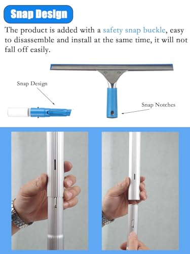 Professional Glass Cleaning Kit - Heavy Duty 2-in-1 Washer with Extendable Pole (12m/39.4ft) for Small Business, Window Cleaning Equipment, Streak-Free Shine - color: 9m/29.5ft