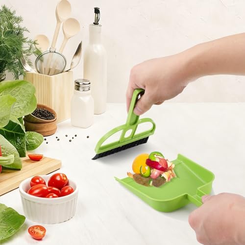SEWACC 12 Sets Mini Hand Broom and Dustpan Set Small Cleaning Brush and Shovel for Desk Keyboard Pet, Home Office Portable Desktop Cleaning Tools