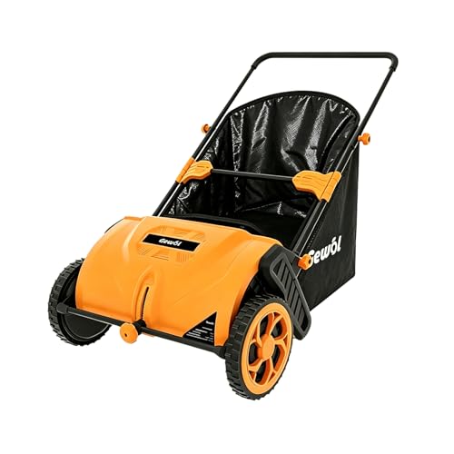 21-Inch Walk-Behind Lawn Sweeper, Push Leaf Sweeper with 3.5 Bushel Collection Bag, Manual Leaf Collector, Leaf Sweeper for Lawn, Yard, Garden,Grass Clippings, Debris