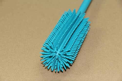 Silicone Bottle Brush, Water Bottle Cleaner Brush with Long Handle, Perfect for Cleaning Narrow Neck Containers, Vacuum Sports Bottle, Tumblers, Flask, Glassware (2 Pack, Turquoise)