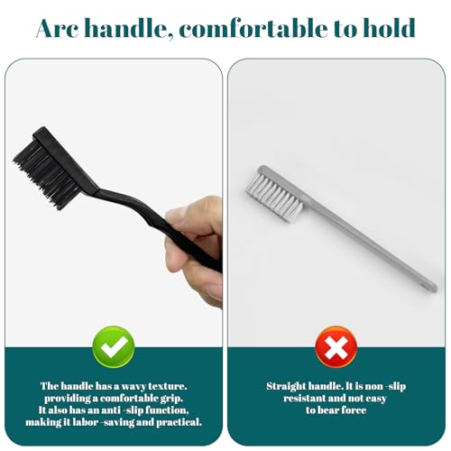 15 PCS Mini Nylon Brush Set，Masonry Brush Wire Bristle for Cleaning Welding Slag and Rust，Curved Handle Brush (Nylon, 15) - style: Nylon
