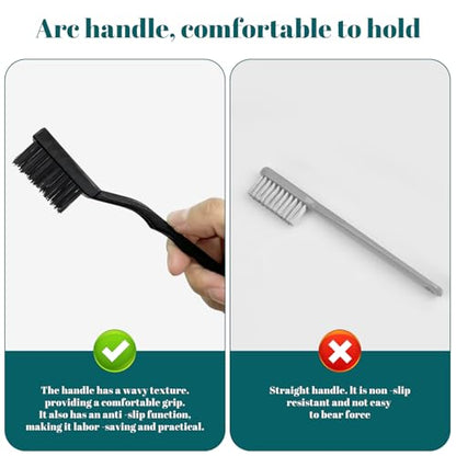 15 PCS Mini Nylon Brush Set，Masonry Brush Wire Bristle for Cleaning Welding Slag and Rust，Curved Handle Brush (Nylon, 15) - style: Nylon
