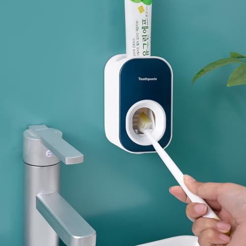 Automatic Toothpaste Dispenser Wall Mounted for Bathroom,Toothpaste Squeezer for Kids & Family Shower by Mr. Thumbs(1pc,Blue) - color: Blue, size: 1pc