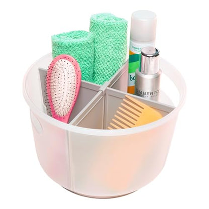 madesmart Deep Turntable, Under Cabinet Storage, for Cleaning Supplies, Undersink Storage, Sponges, Shampoos, Soaps, Toiletries, Dorm Laundry Kitchen Bottles & Bath, Grey