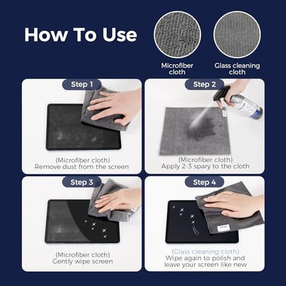 WELKIN Screen Cleaner Spray Kit (550ml + 60ml) - Cleaning Gel for TV, Laptop, Computer, Phone Touchscreen -2 Sprayers，1 Microfiber Cloth & 1 Glass Wipe - size: Gel Kit