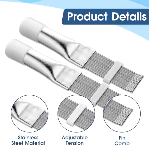 cobee 2 Pcs Air Conditioner Fin Comb, AC Fin Comb Straightener Cleaner Coil Brush, Adiator Fin Cleaning Refrigerator Tool, Evaporator Radiator Repair Clean Tool