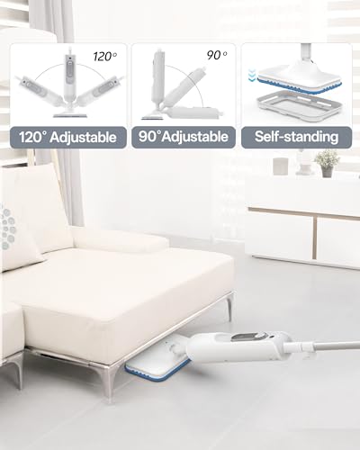 F2 Steam Mop,12-in-1 Handheld Steam Cleaner,Powerful Detachable Steam Mop for Floor Cleaning,360ML Tank,15FT Power Cable,Scrubbing Steam Cleaner for Home,Hardwood,Tile,Grout,Furniture-White