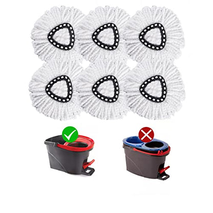 Matthew Cleaning 6Pack White Microfiber Spin Mop Replacement Head Compatible with EasyWring Spin Mop Replace Head-EasyWring High Absorbency,Machine Washable,Microfiber Spin Mop Refills - color: White, size: 6 Count