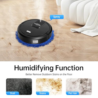 Smart Quiet Mopping Machine Wet & Dry USB Rechargeable | Efficient USB Rechargeable Mop Machine Large Areas with Spray Humidifying Suitable for Home & Office Floors