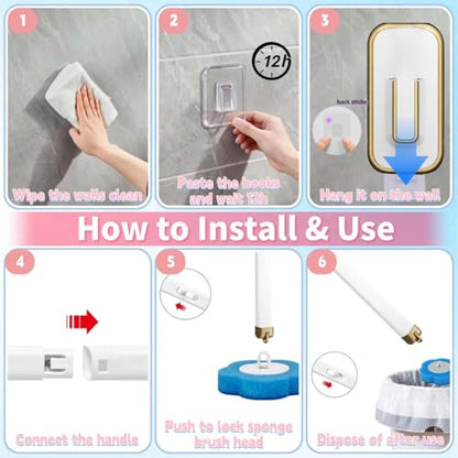 Disposable Toilet Brush with 36 Refills,Toilet Bowl Cleaner,Toilet Cleaning Supplies,Wall Mounted Toilet Wand Brush Kit with Holder for Bathroom Cleaning & Hygiene Bathtub Maintenance - color: Gold