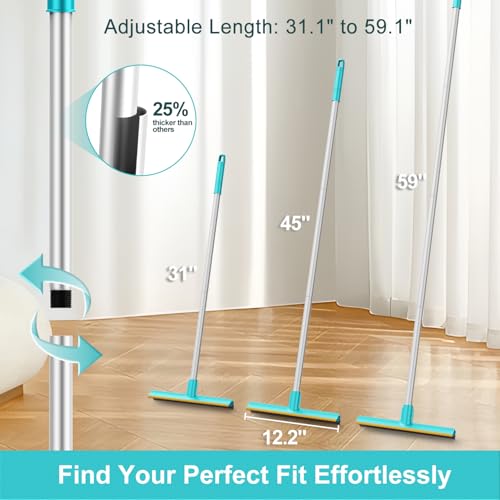 Carpet Rake for Pet Hair Removal (3 Pack), Dog Cat Fur Remover Rubber Broom, Lint Shaver Cleaner Tools Pro, Long Handle Carpet Scraper Brush for Carpet, Rug, Car Mat, Couch, Pet Bed, Furniture