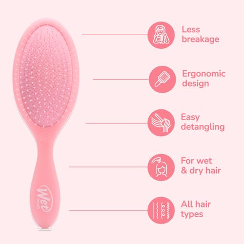 Wet Brush Original Detangler, Pink Drink (Summer Quencher), Ultra-Soft IntelliFlex Bristles Glide Through Tangles, Detangling Hair Brush (Wet & Dry), Women & Men, Limited Edition - color: Summer Pink Drink