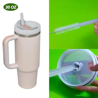Straw Cleaner Brush Extra Long 12 Inch，Straw Brush Cleaner Stainless Steel Nylon Bristles Cleaner Brush for Cleaning Stanley Tumbler,Straws, Water Bottles, Coffee Makers,Pet Water Fountain 4-Pack