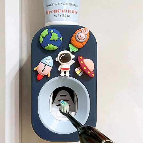 Automatic Toothpaste Dispenser Wall Mounted for Bathroom,Toothpaste Squeezer for Kids & Family Shower by Mr. Thumbs (1pc,Astronaut) - color: Astronaut, size: 1pc