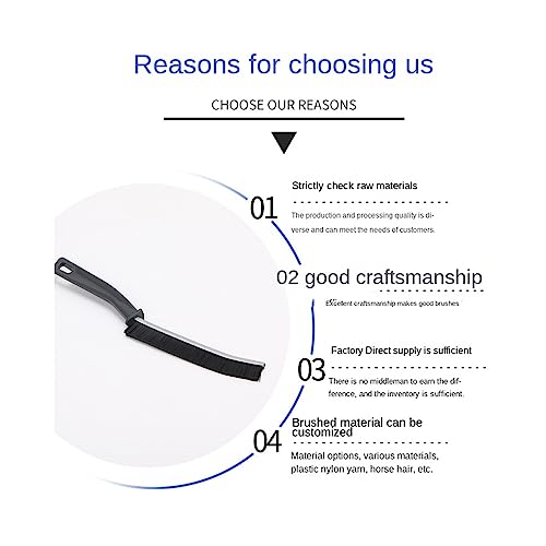 TODKISS Hard Bristle Crevice Cleaning Brush, Small Crevice Cleaning Brush for Household Use, Hand-held Groove Deep Cleaning Brush for Shutter Door Window Track Kitchen, Black
