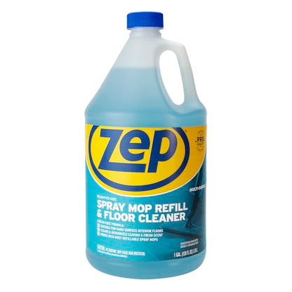 Zep Spray Mop Refill and Floor Cleaner - 1 Gallon (Case of 4) ZUMSF128 - Professional Grade Versatile Multi Surface Fresh Scent Floor Cleaner and Deodorizer