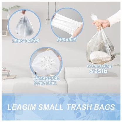 Small Trash Bags 4 Gallon - 108 Count Leakage-Proof 4 Gallon Trash Bag, Small Garbage Bags for Office Bedroom Bathroom Mini Trash Bags, Unscented White 15L Small Trash Can Liners - style: 4 Gallon