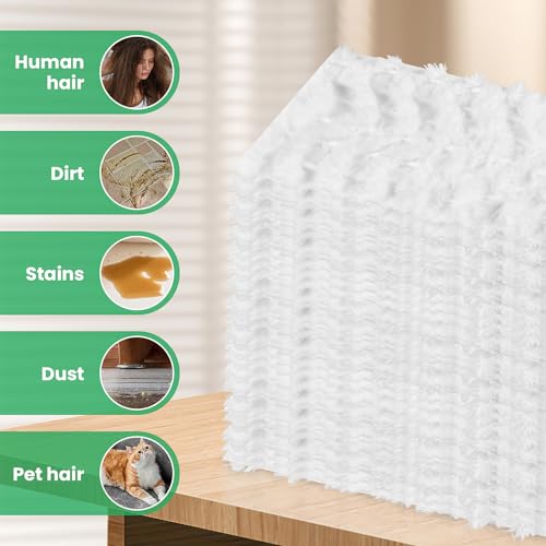 Pure Realm 60 Count for Swiffer Dry Cloths Compatible with Swiffer Sweeper& Mop Deluxe 2-in-1 Floor Mopping and Limited Edition Pink Wicked, Cleaning Dust and Hair, for Swiffer Dry Sweeping Cloths - color: White 60 Mop Pads